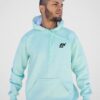 Buzo canguro oversize verde menta con estampa de logo de marca Mau streetwear