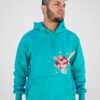 Buzo canguro oversize verde aqua con estampa de árbol sakura