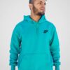 Buzo canguro oversize verde aqua con estampa de logo de marca Mau streetwear